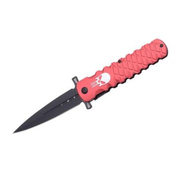 " Skull " Fantasy Handle Action Assist Knife 4.75" Closed
